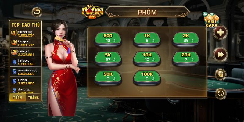 Chơi phỏm ăn tiền tỷ tại iWin