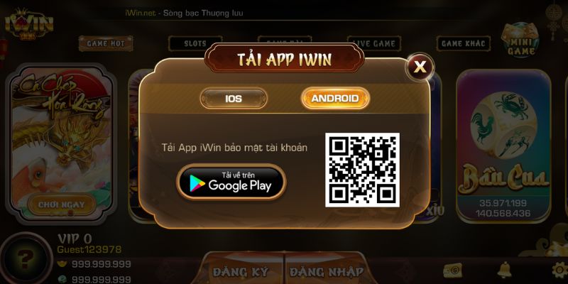 Quy trình tải app iWin dành cho hệ Android